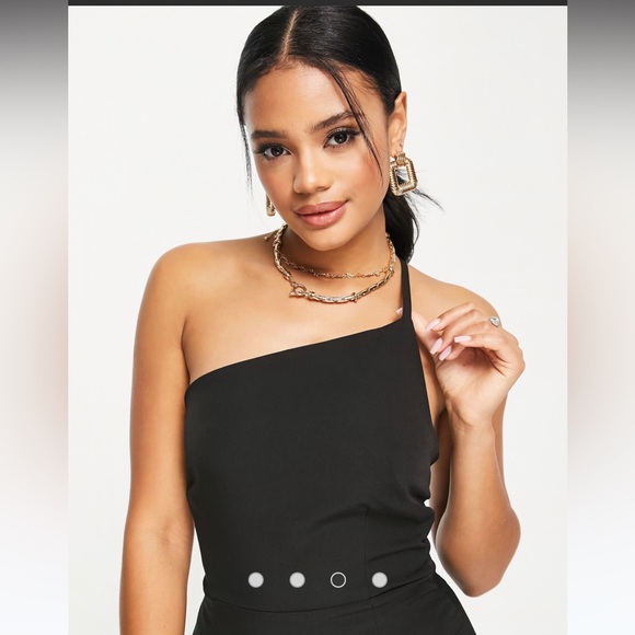 NWT ASOS Vesper one shoulder mini dress in black size 8 - Picture 4 of 4